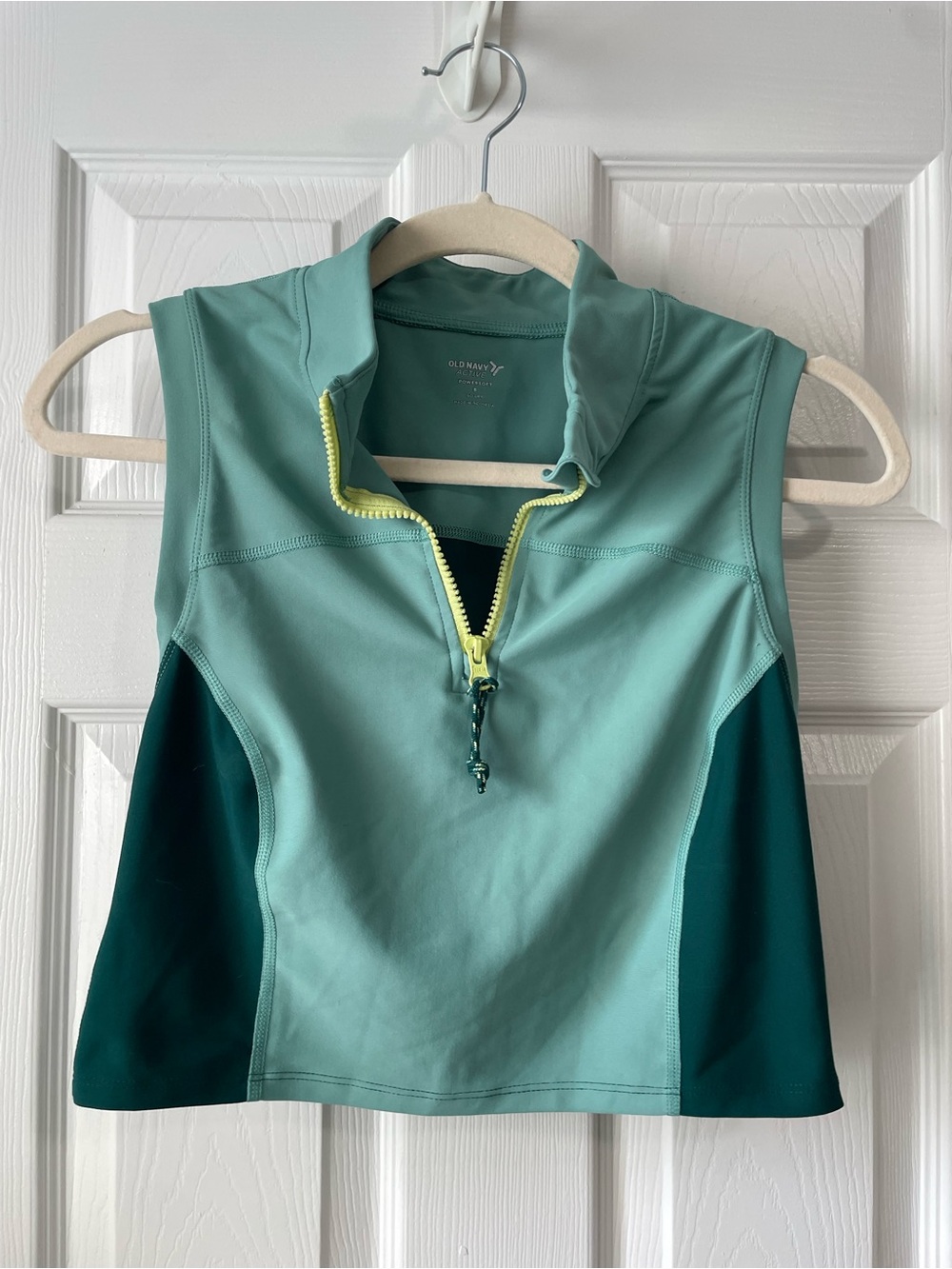 Old Navy - Teal - Active Powersoft Zip Crop Top - Size Small